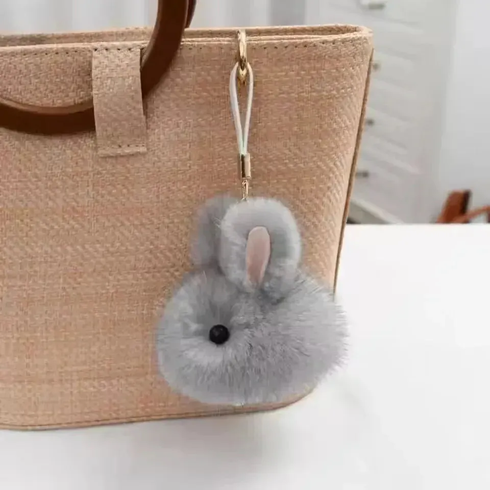 Snuggle-Soft Fur Bunny Plush Keychain