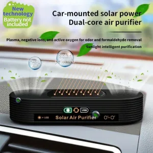 Solar & USB Air Purifier Deodorizer for Car