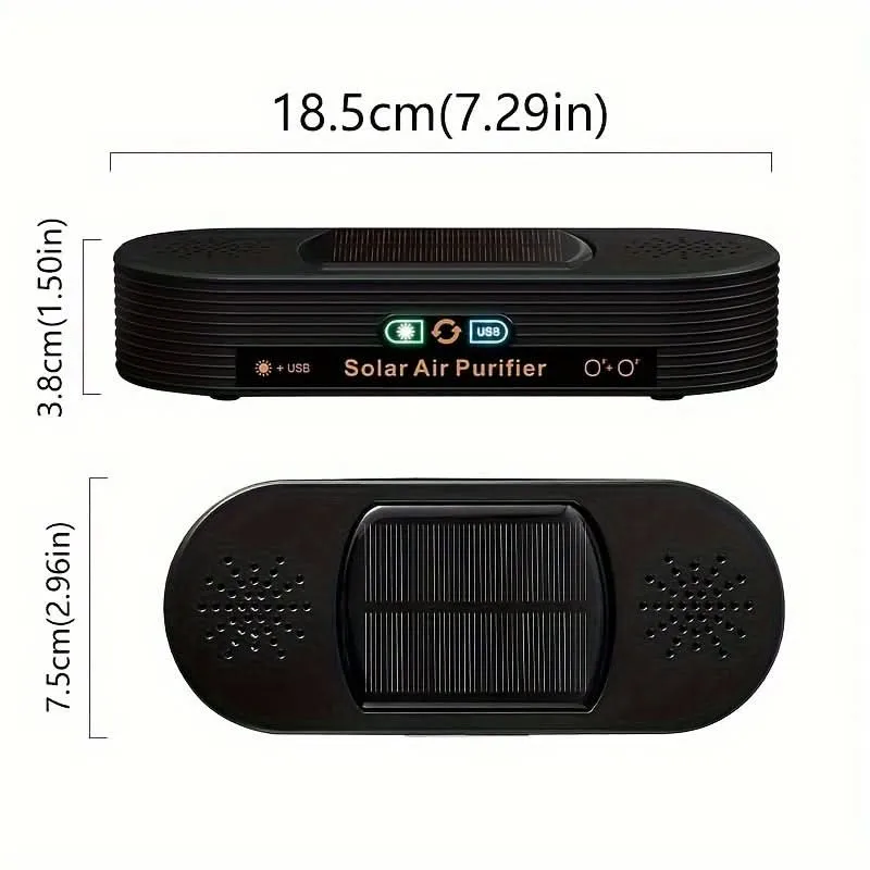 Solar & USB Air Purifier Deodorizer for Car