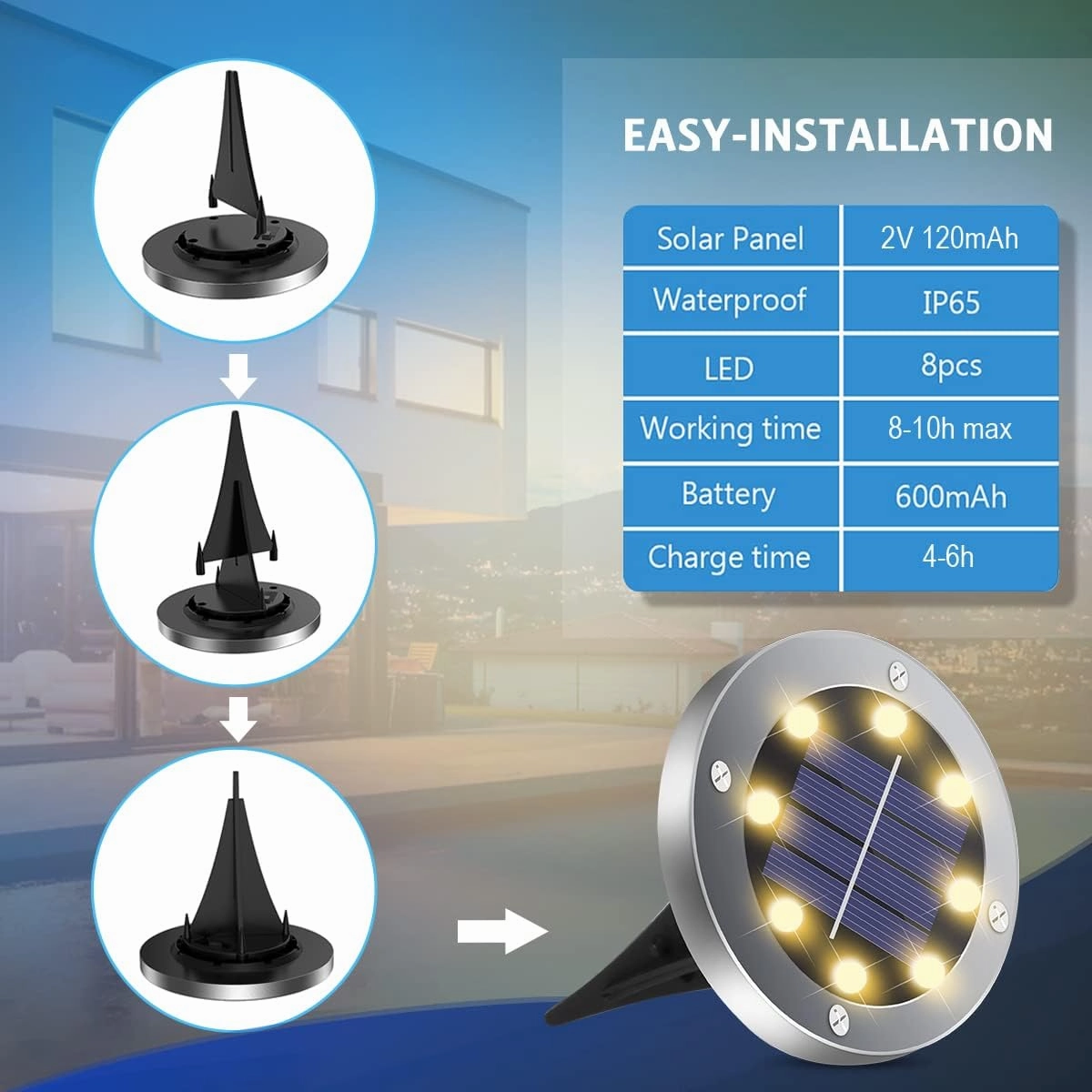 Solar Ground Lights 16Pack, Garden Solar Outdoor Waterproof Pathway Bright In-Ground Lights Outdoor Lighting Decor for Lawn, Patio, Yard, Driveway,Walkway Warm Light