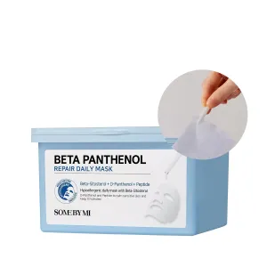 SOME BY MI Beta-Panthenol Repair Daily Mask - 30 Sheets, 11.8Oz - Daily Vegan Korean Face Sheet Mask for Skin Barrier Recovery - Hydrating and Moisturizing Skin Care with Panthenol - Korean Skin Care