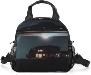 Spacecraft at Night Lunch Bag Personalized Lunch Box Reusable Tote Hand Bag for Adult Office Work Picnic Beach Or Travel