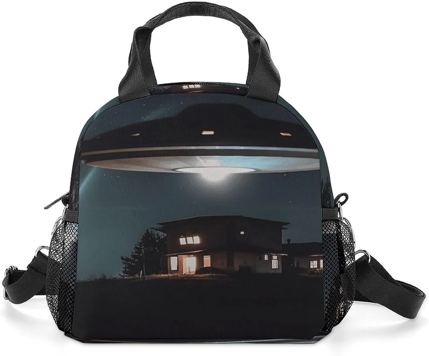 Spacecraft at Night Lunch Bag Personalized Lunch Box Reusable Tote Hand Bag for Adult Office Work Picnic Beach Or Travel
