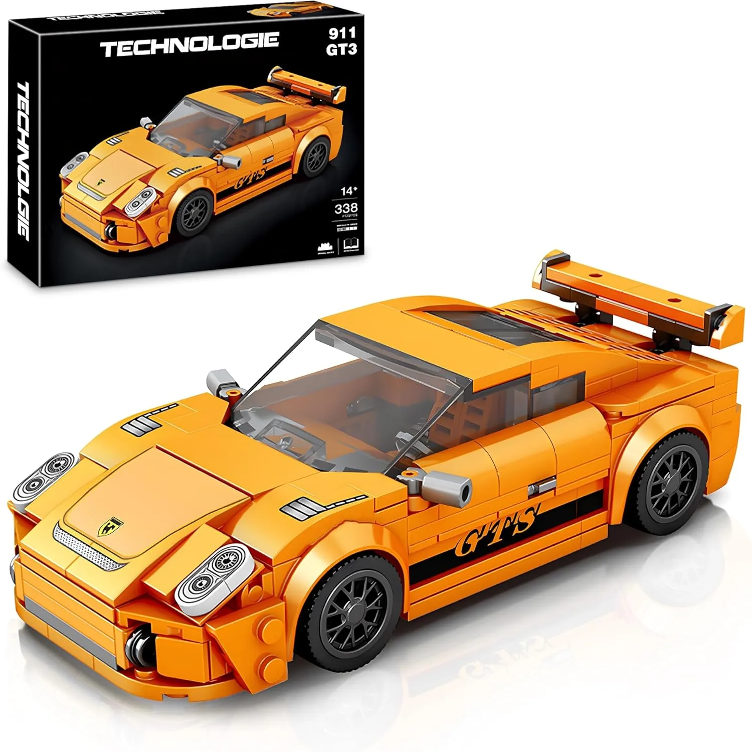 Speed Racing Cars Building Sets for Kids, Mini Sports MOC Cars Toy Set, 338 Pieces Collectible 911 Model DIY Building Kit Birthday Gifts for Boys 6 7 8 10