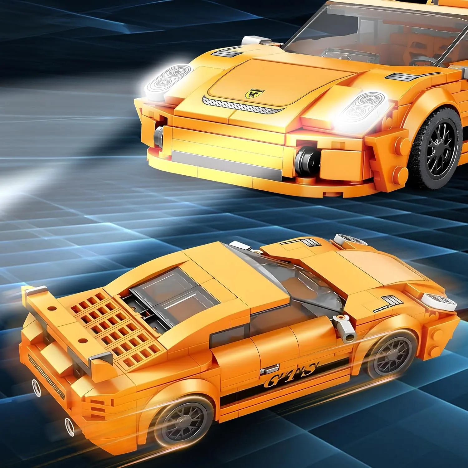 Speed Racing Cars Building Sets for Kids, Mini Sports MOC Cars Toy Set, 338 Pieces Collectible 911 Model DIY Building Kit Birthday Gifts for Boys 6 7 8 10