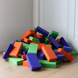 SPLOCKS - Soft Foam Blocks - Colorful Building Block Set - Foam Bricks for Sensory Play - Develop Fine Motor Skills - Assorted Colors - 8" x 4" x 2" - 60 Count… (Enchanted)