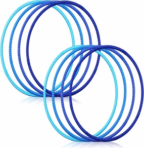 Sratte 8 Pcs Color Hoop Detachable Adjustable Hoop Exercise Ring Plastic Toys for Teens Games Gymnastics Dog Agility Equipment Party Decor, 4 Colors