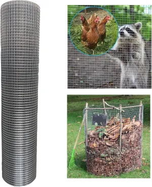 Stainless Steel Welded Wire Mesh, 1/2 Inch Square, Hardware Cloth for Chicken, Rabbit, Snake Cage, Corrosion & Heat Resistant, 1m x 20m Roll(1.2mX20m(47.2inX65.6ft))