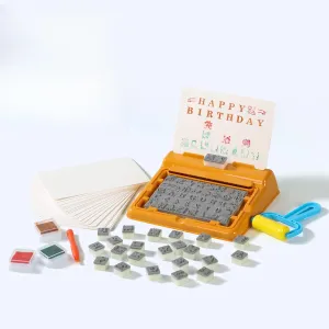 Stamp Set for Kids - 80 Stamps & Washable Ink Pads (Letters, Numbers, Patterns) for Arts & Crafts, Montessori, Toddler Travel Toys, Birthday Gifts, Party Favors