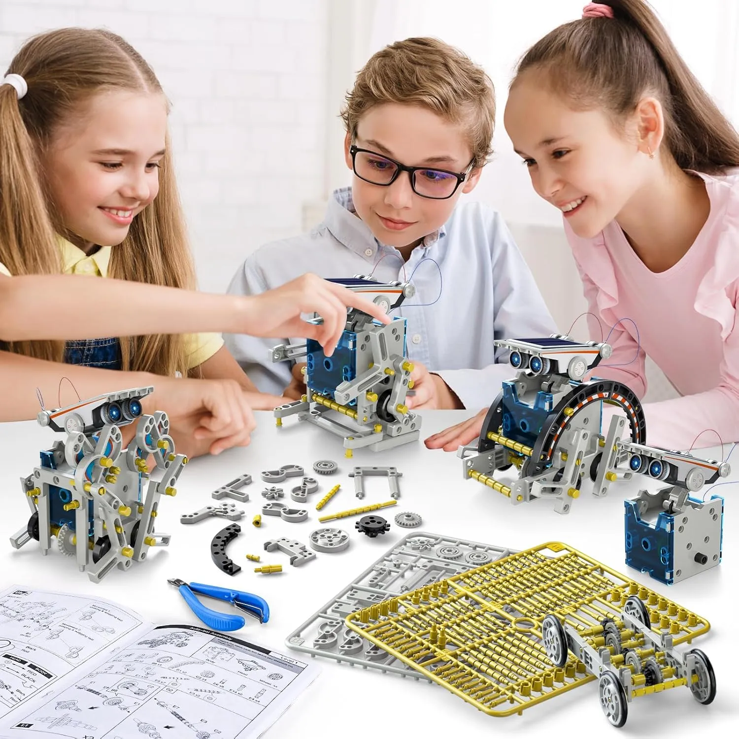 STEM 12-in-1 Education Solar Robot Toys for Boys Ages 8-13, DIY STEM Building Science Kit Birthday Gifts for Kids 8 9 10 11 12 13 14 Years Old, Solar Powered by The Sun