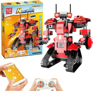 STEM Robot Toys for Kids, Cool Science Building Block Kit, Fun Educational Remote Control Toy with App Control for Learning for 8 9 10 11 12 13 14 Year Old Boys and Girls (Red)