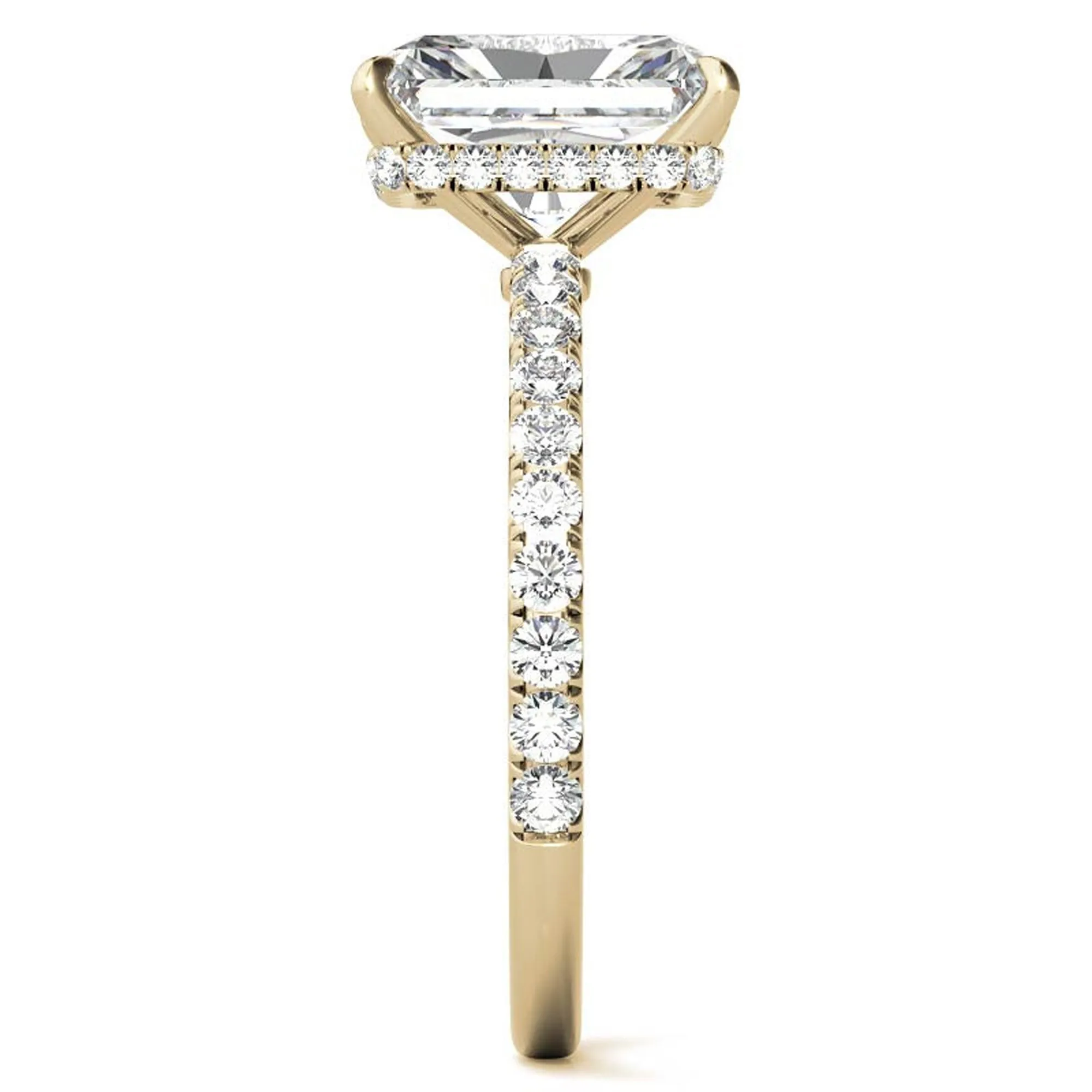 Sterling Silver Radiant Cut Solitaire Adjustable Classic Yellow Gold Ring – Perfect for Engagement