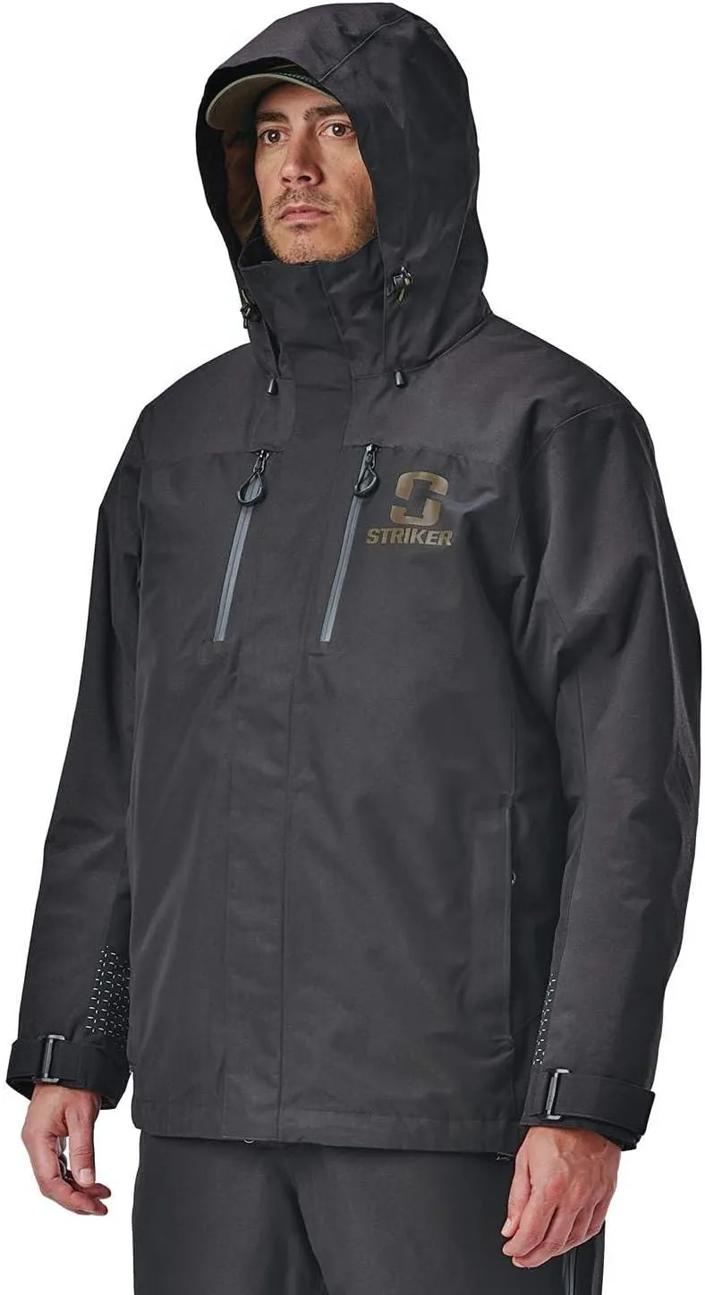 Striker Men's Denali Durable Breathable Waterproof Outdoor Fishing Insulated Rain Jacket w/Adjustable Hood & Reflective Hits
