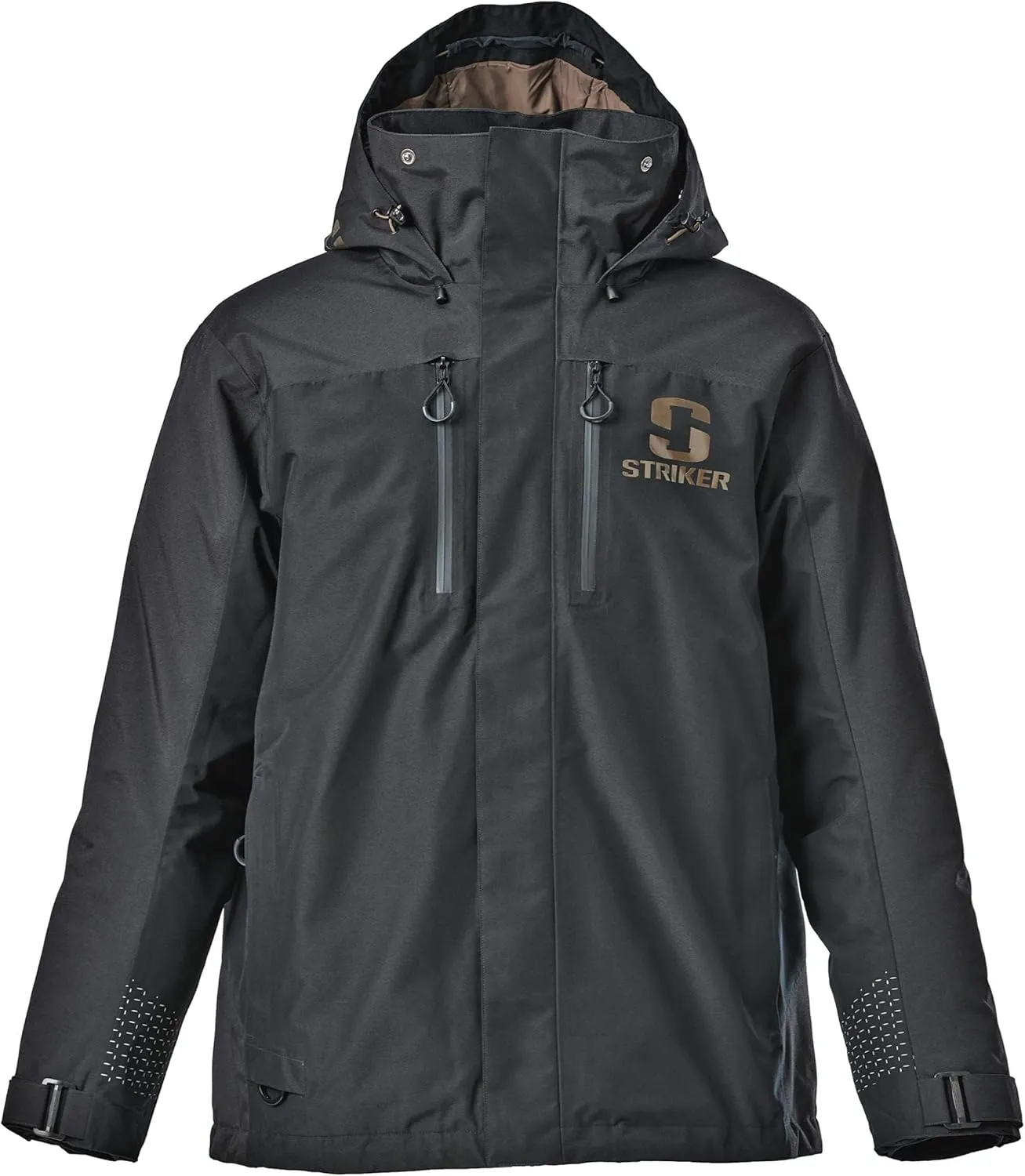 Striker Men's Denali Durable Breathable Waterproof Outdoor Fishing Insulated Rain Jacket w/Adjustable Hood & Reflective Hits