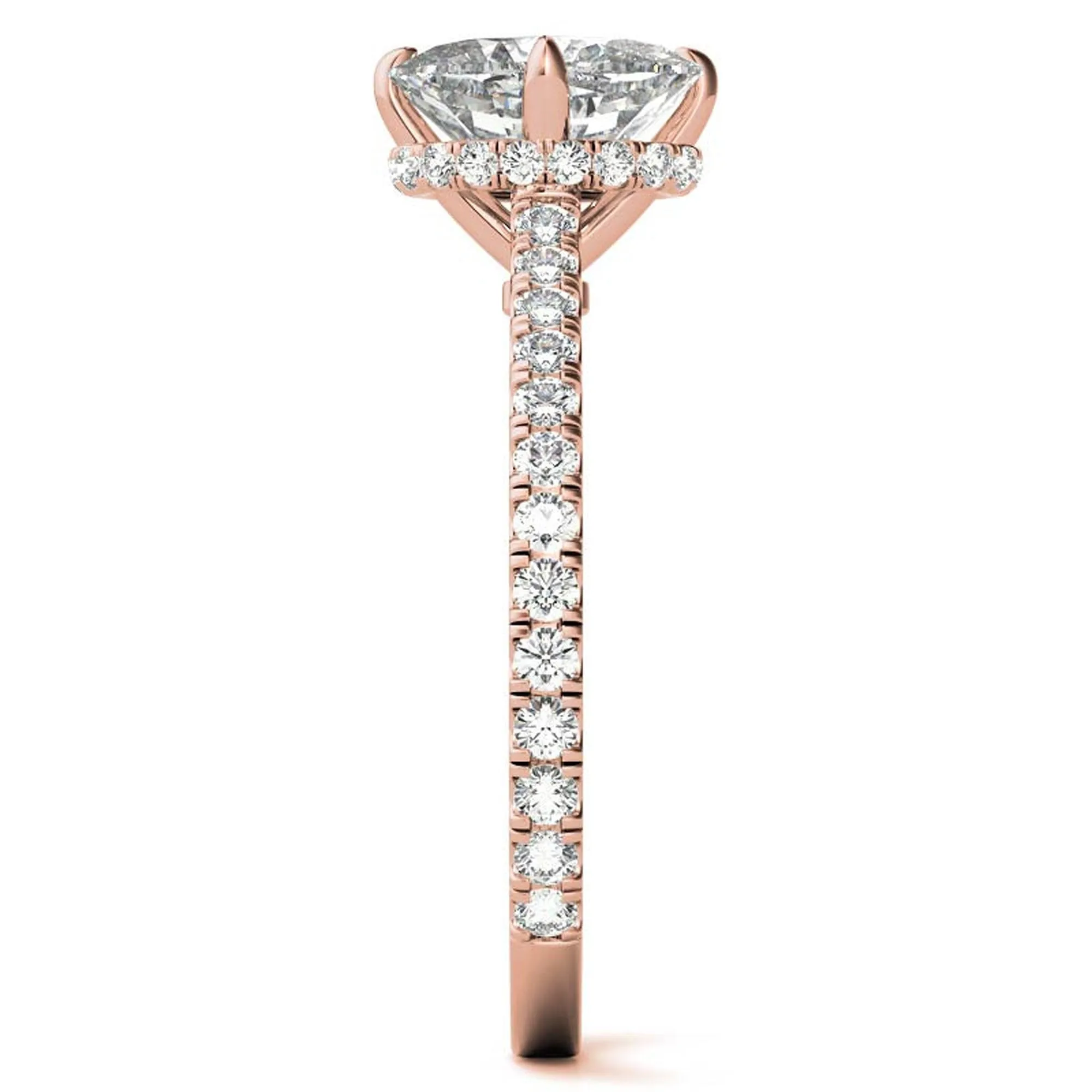 Stunning Oval-Cut Adjustable Sterling Silver Ring - Elegant Rose Gold Plating