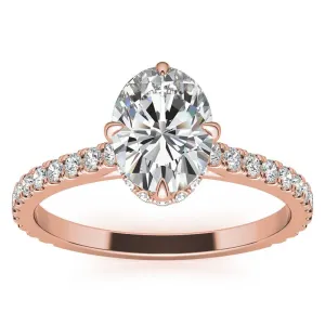 Stunning Oval-Cut Adjustable Sterling Silver Ring - Elegant Rose Gold Plating