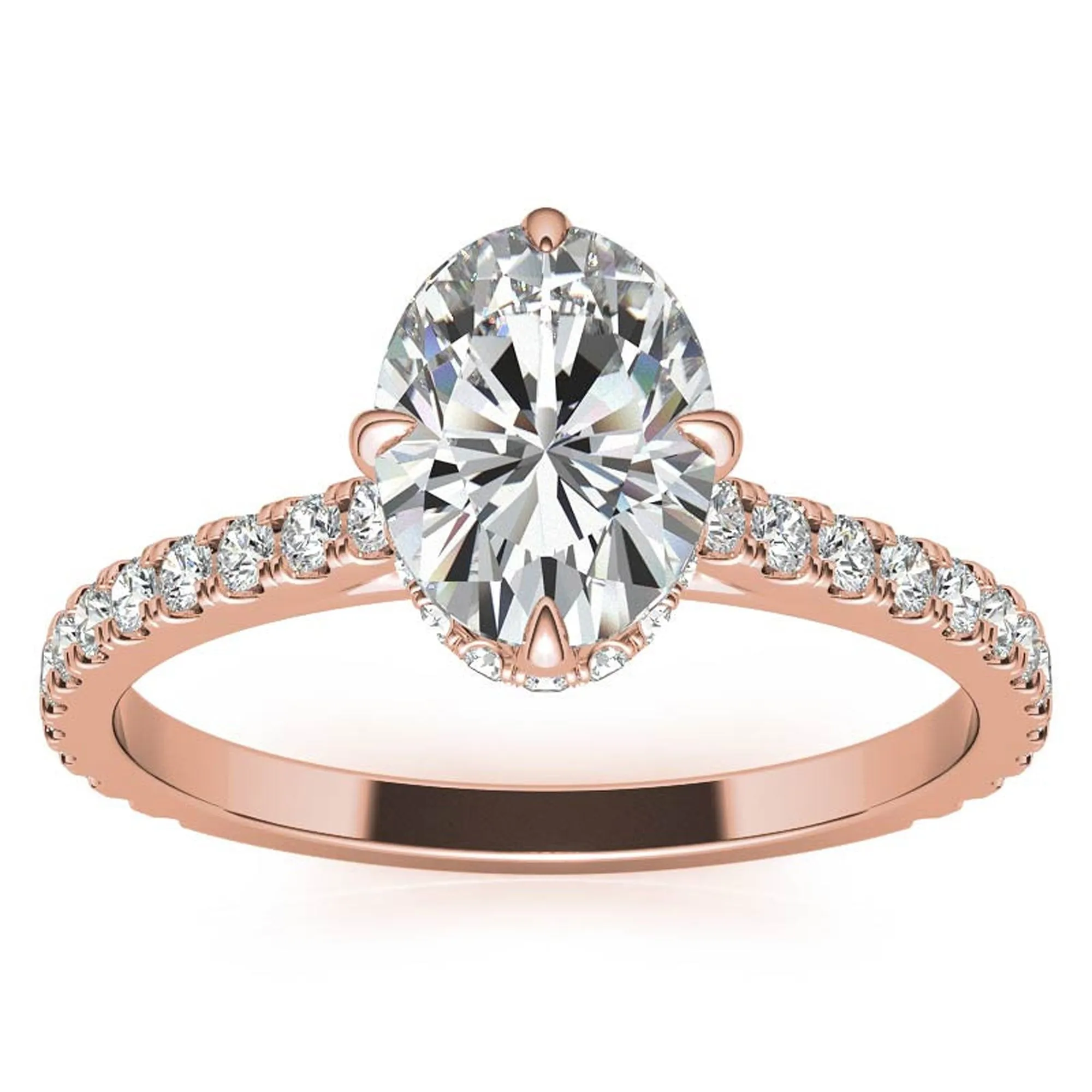 Stunning Oval-Cut Adjustable Sterling Silver Ring - Elegant Rose Gold Plating
