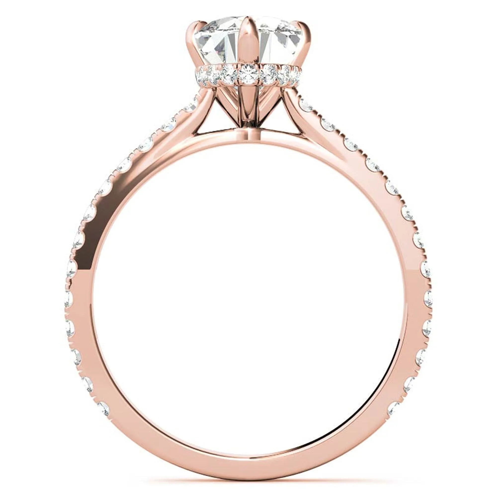 Stunning Oval-Cut Adjustable Sterling Silver Ring - Elegant Rose Gold Plating