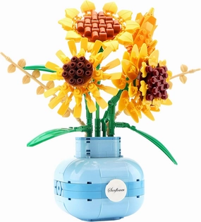Sunflower Building Blocks Set Flower Bouquet with Vase for Adults Building Toys for Girls Boys Home Decor - 559PCS 12 