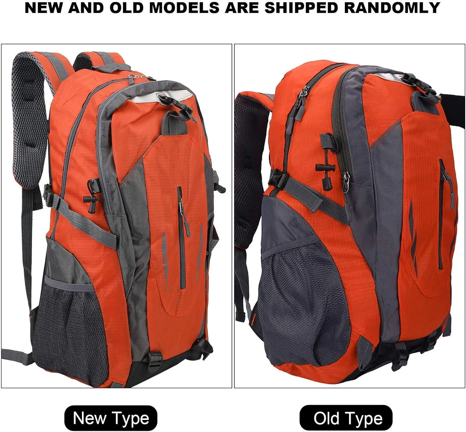 SUNGOOYUE 40L Nylon Backpack for Climbing Camping Hiking Traveling (Orange, Opening Size: 7-15cm / 2.8-5.9in)