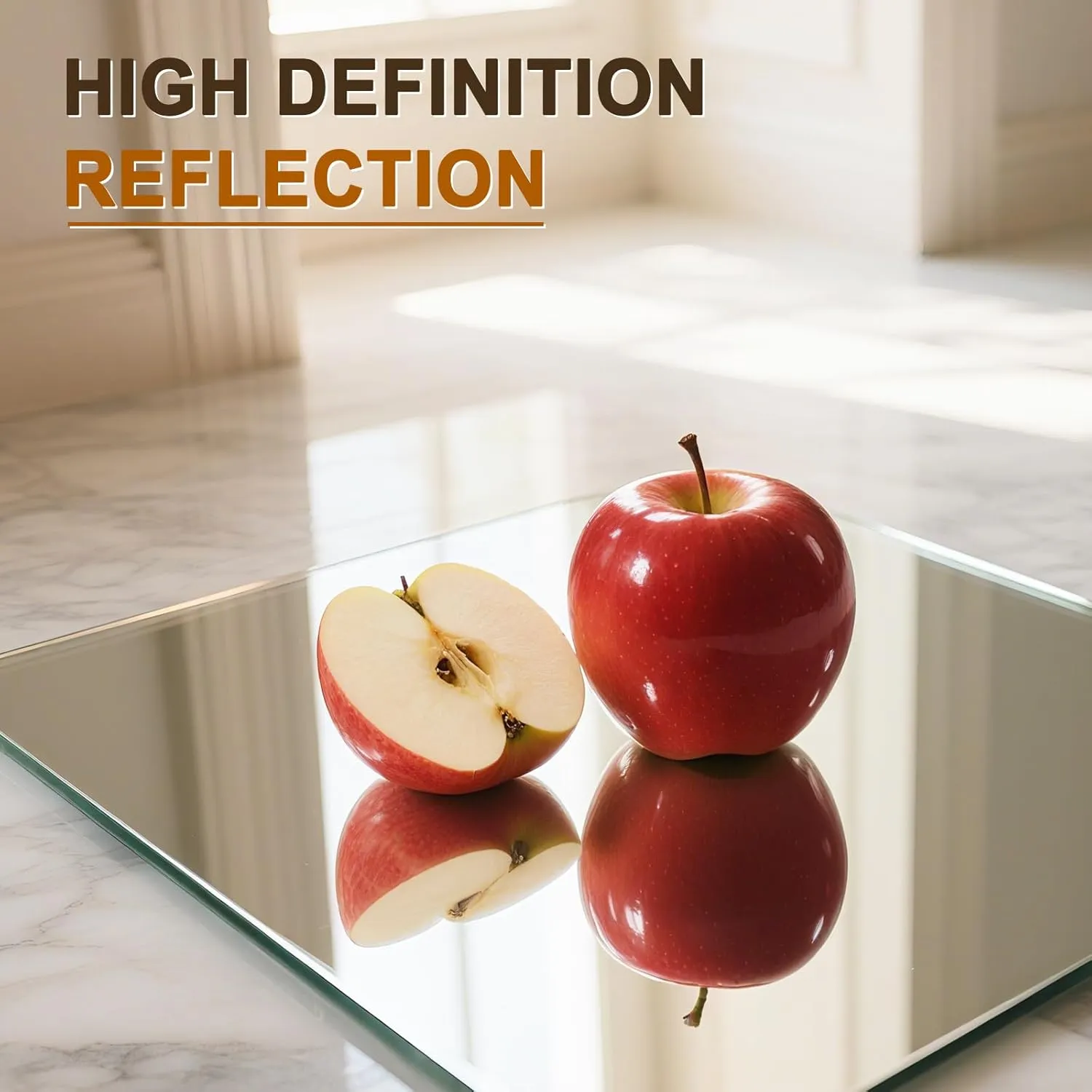 SUNQUEEN 12" x 12" 4 Pack Wall Mirror Full Length, Glass Mirror Tiles, Wall Mounted Full Body Mirrors for Bedroom Home Gym Bathroom & Door