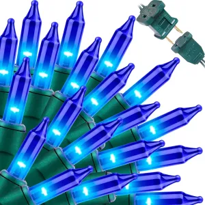 Super-Bright Extendable Blue Christmas Lights Decoration 300Lights 63.8ft(2pk of 150L) UL Certified Mini Bulb String Lights Set for Outdoor Christmas Tree Garden Holiday Party Patio Decor