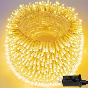 Super-Long 180FT 500 LED Christmas Lights Indoor Outdoor, Warm White String Lights for Bedroom, 8 Modes Led Twinkle Fairy Light Plug in for Wedding Party Patio Garden Xmas Tree