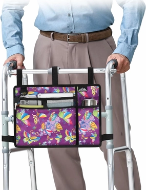 supregear Walker Bag, Walker Basket w/Cup Holder, Folding Walker Carry Storage Pouch, Seniors Caddy Attachment Accessories for Rollator, Water Resistant Large Capacity Carrier Tote Elderly, Handicap