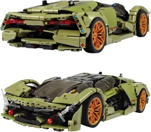 SVIOKODX Sports Car Building Blocks,Model Cars for Adults,1：14 Moc Car Building Blocks,Collectible Kits for Kids,Gifts for Motorsports Enthusiasts (1406 Pieces Bricks)