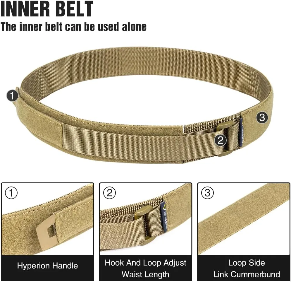 Tactical MOLLE Military Belt Modular Rigger's Belt Combat Adjustable Belt With Inner Belt And Outer Belt Set