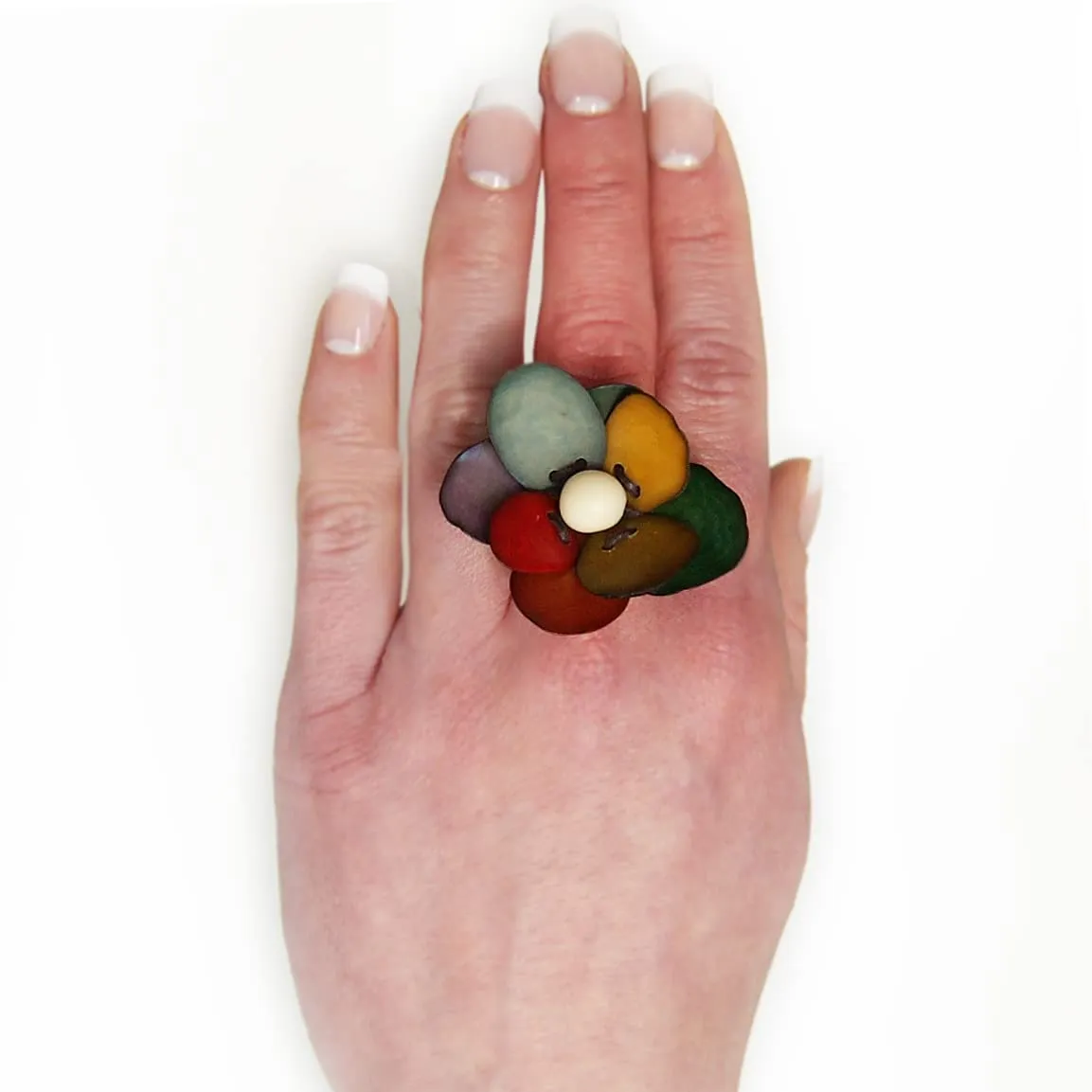 Tagua Ring Flower Handmade Fair Trade by Florama Natural Jewelry (8)