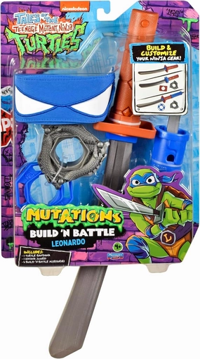 Tales of Teenage Mutant Ninja Turtles: Mutations Build N Battle Leonardo Katana Sword Basic Role Play Set by Playmates Toys