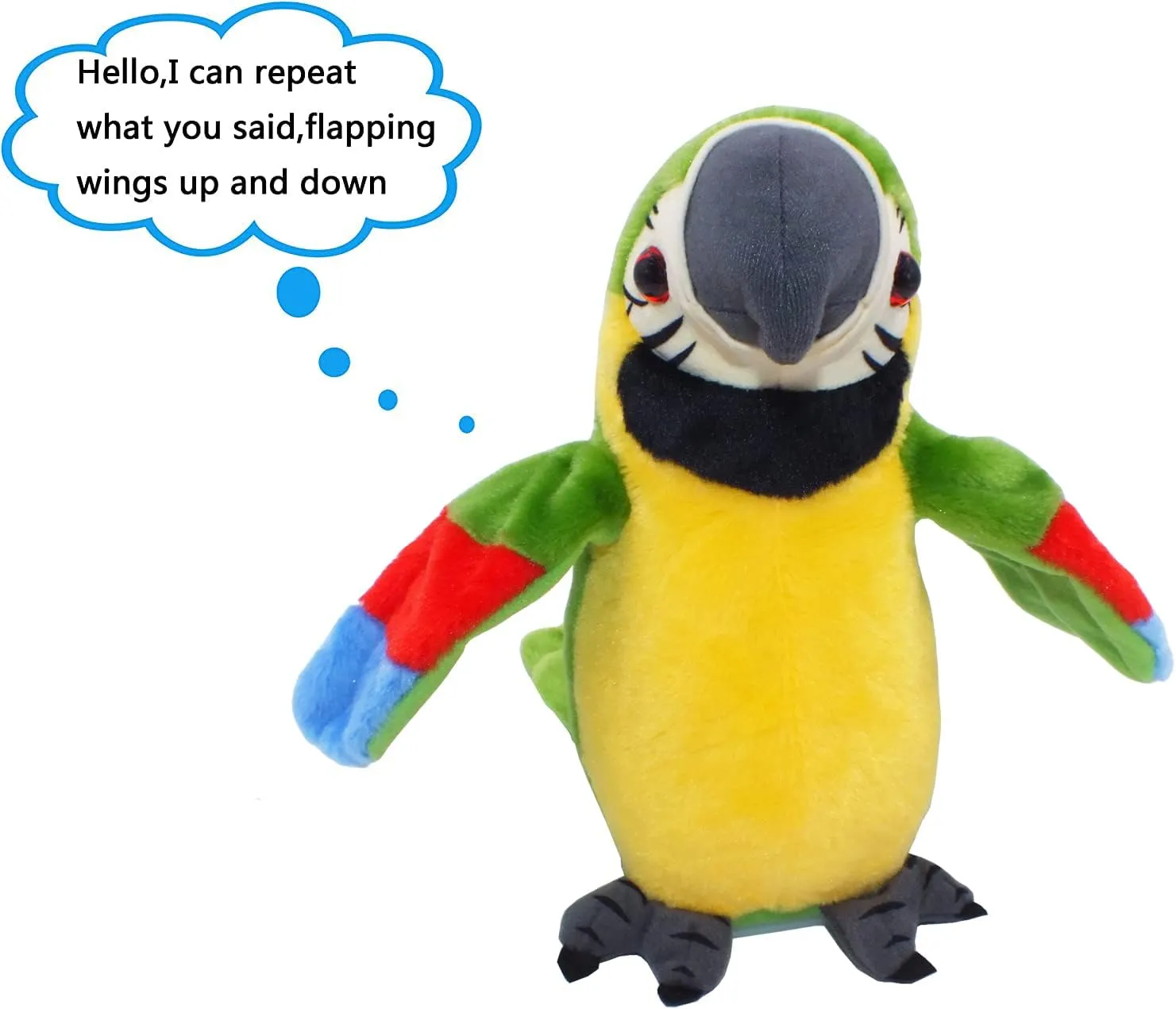 Talking Parrot Repeat What You Say Mimicry Pet Toy Plush Interactive Toys Buddy Parrot for Children Gift,4.3 x 8.7inches(Green)