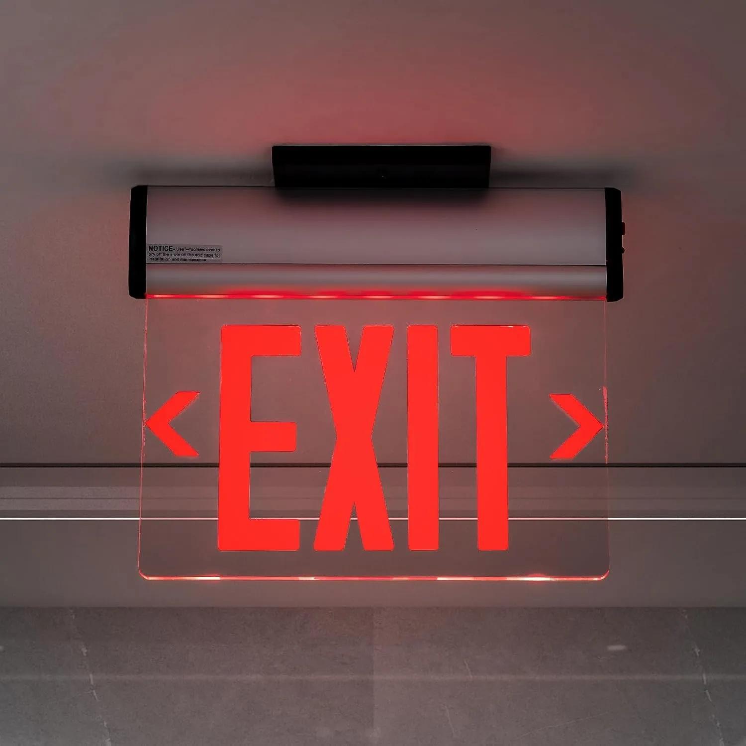 TANLUX Red Exit Signs for Business, LED Edge Lit Exit Sign, UL 924, Hardwired Emergency Exit Lights with Battery Backup, Aluminum Housing with Rotating Acrylic Clear Panel, AC 120/277V, 2 Pack