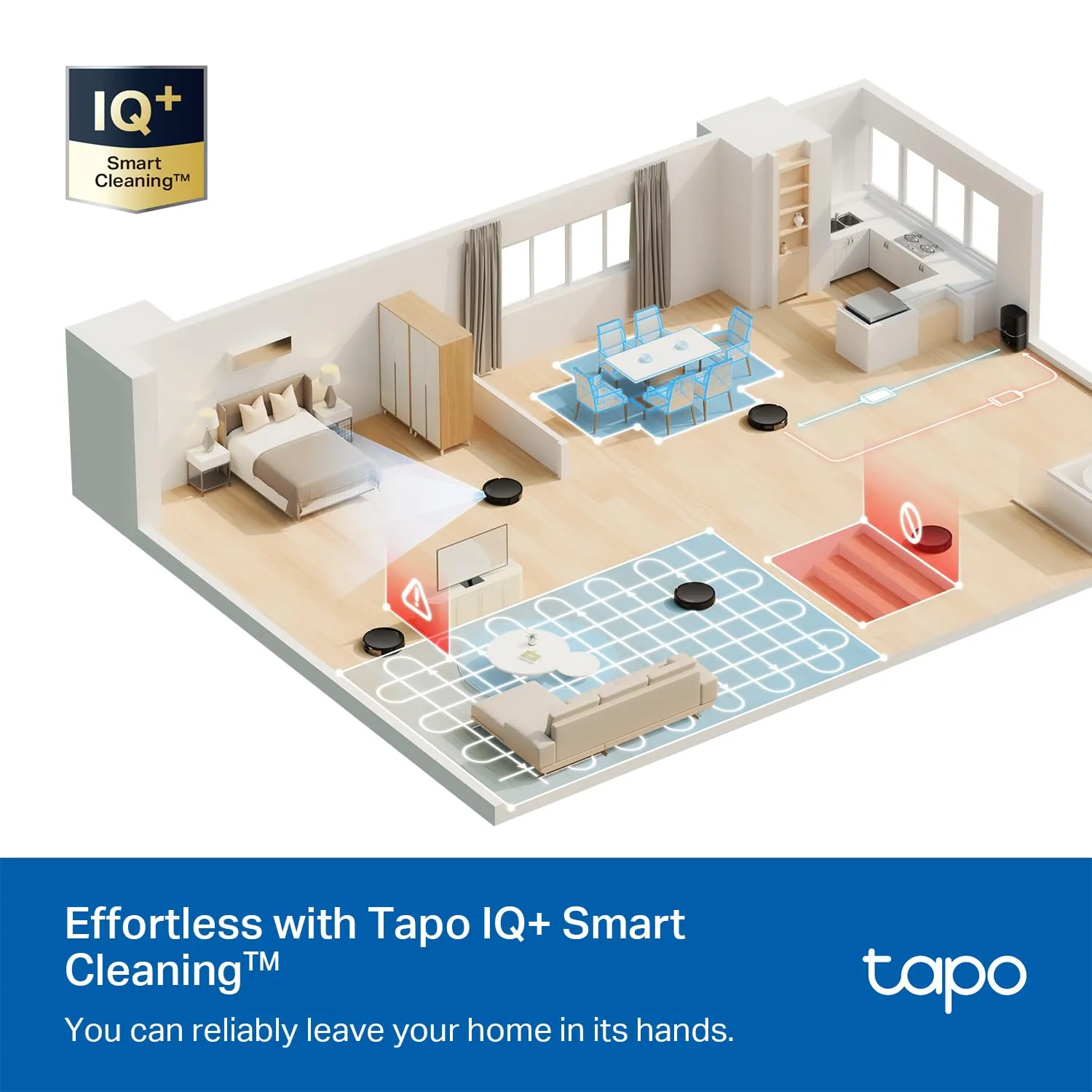 Tapo Ultra-Slim LiDAR Smart Navigation Robot Vacuum and Mop with Self-Emptying Dock, 5300Pa Max, 97%  Dust Pickup Rate, Self-Charging, Compatible with Alexa & Google Home, RV20 Max Plus