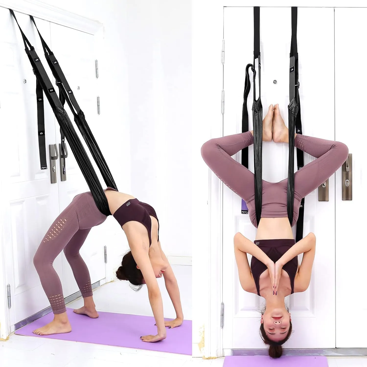 Tchrules Leg Stretcher Strap, Backbend Training Belt with Door Anchor, Flexibility Trainer Stretching Equipment Assist Stretch Strap for Fitness Gymnastics Dance Aerial Yoga Ballet