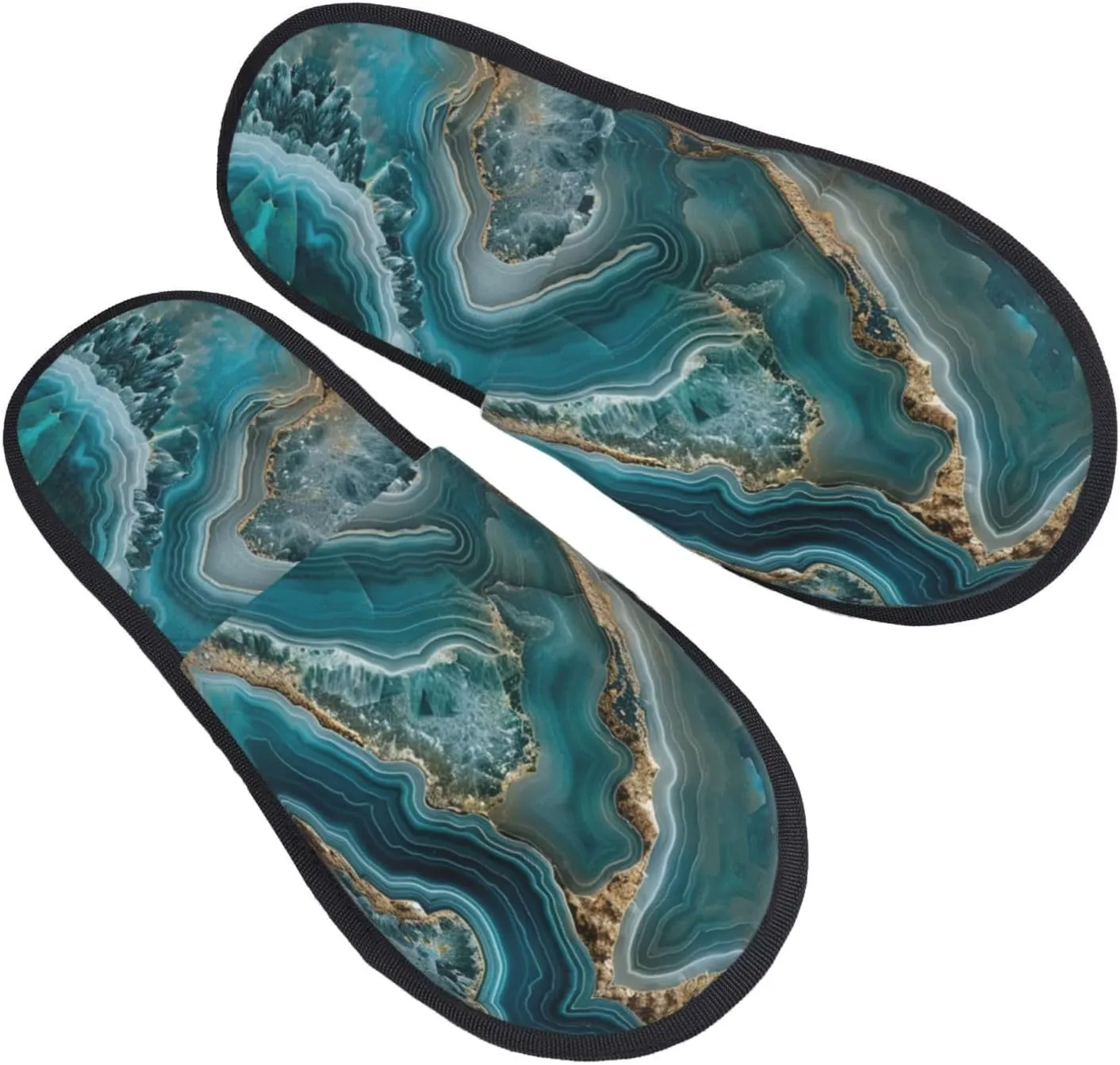 Teal Agate Furry Slippers For Home, Hotel & Office - Plush & Eva, Cozy Indoor Cotton L Sizes