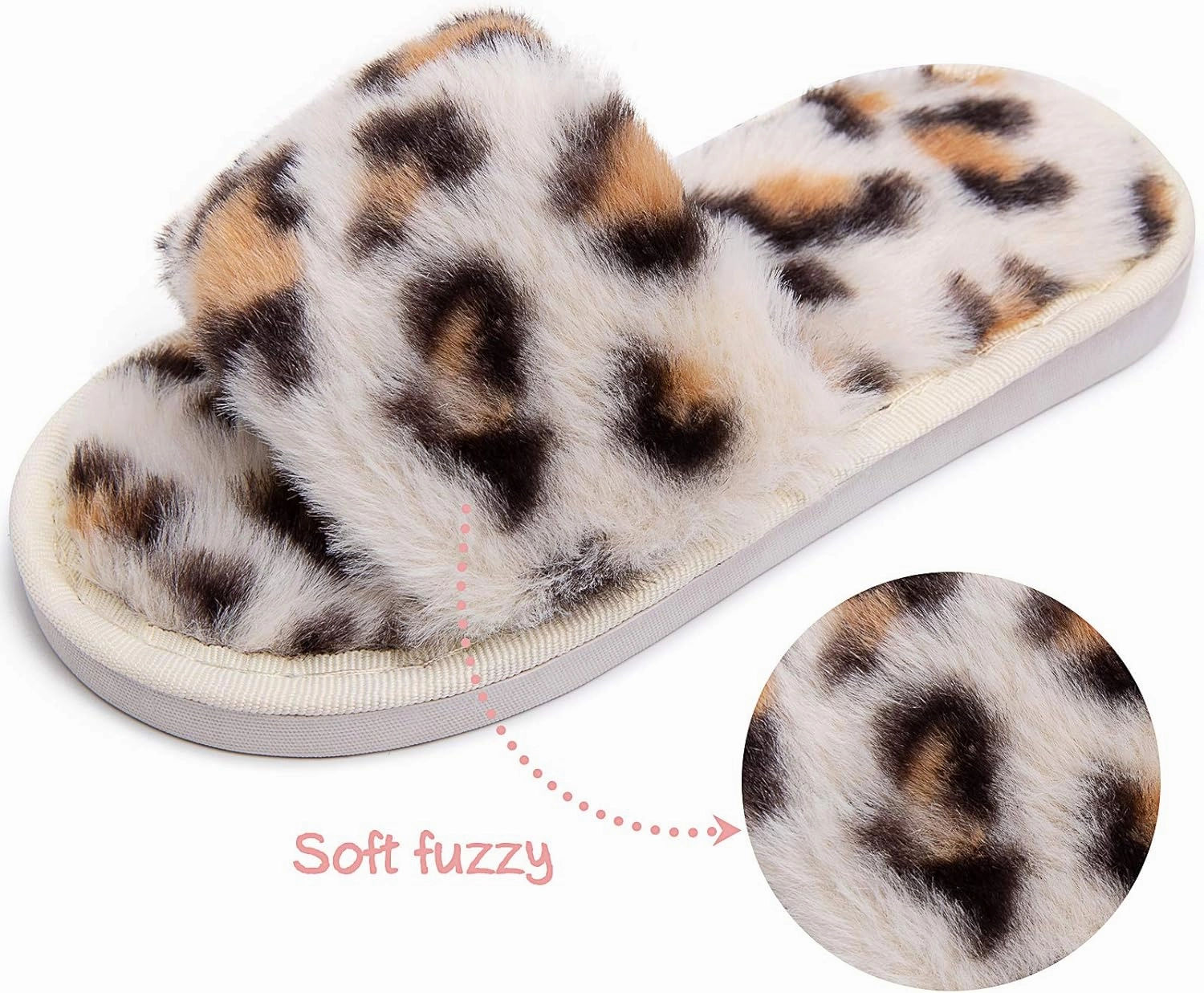 techcity Boys Girls Fuzzy House Slippers Cute Comfy Faux Fur Slip On Fluffy Plush Open Toe Home Slides for Kids Indoor Outdoor Warm Shoes