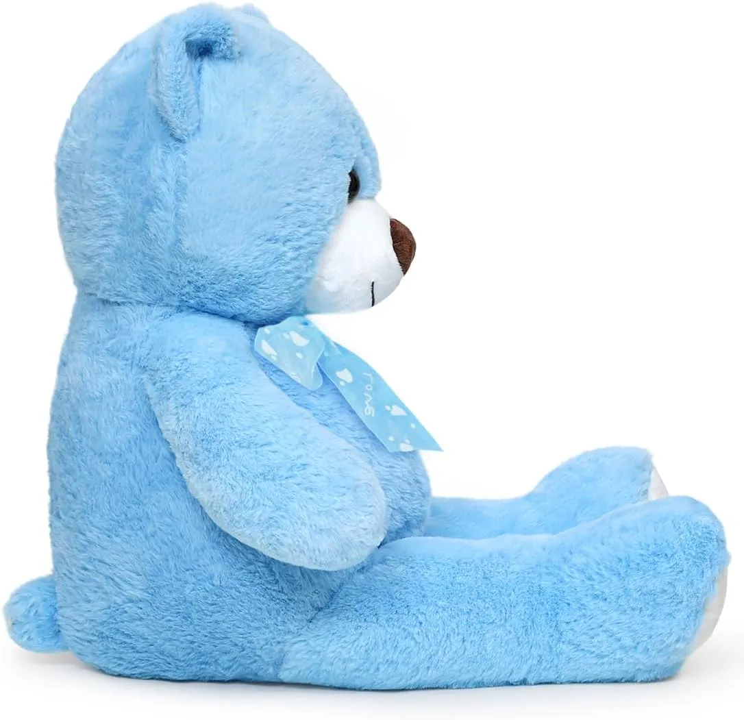Teddy Bear Stuffed Animal 24'' Small Teddy Bear Gift for Christmas Birthday Blue