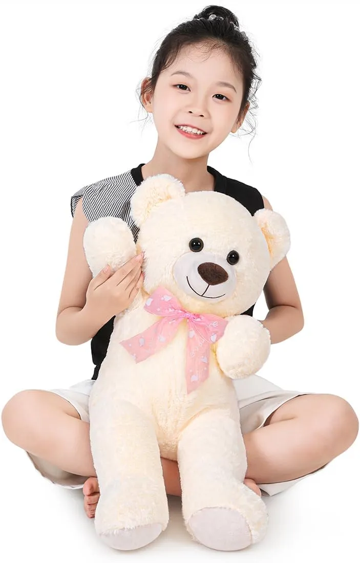 Teddy Bear Stuffed Animal 24'' Small Teddy Bear Gift for Christmas Birthday White