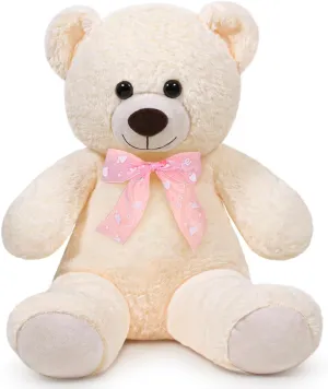 Teddy Bear Stuffed Animal 24'' Small Teddy Bear Gift for Christmas Birthday White