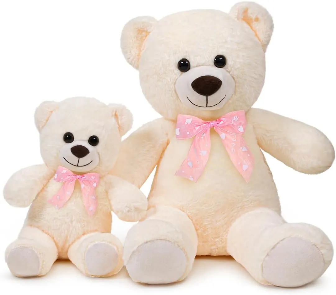 Teddy Bear Stuffed Animal 24'' Small Teddy Bear Gift for Christmas Birthday White