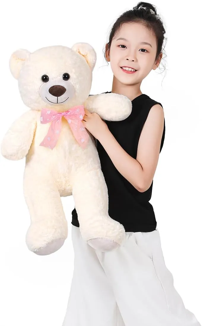 Teddy Bear Stuffed Animal 24'' Small Teddy Bear Gift for Christmas Birthday White