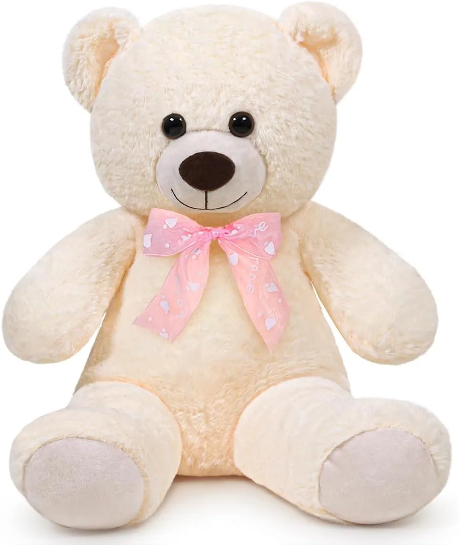 Teddy Bear Stuffed Animal 24'' Small Teddy Bear Gift for Christmas Birthday White