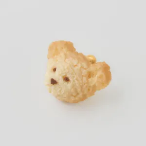Teddy Bear's Face Milk Cookie Clip-On Earring (Single)【Japan Jewelry】