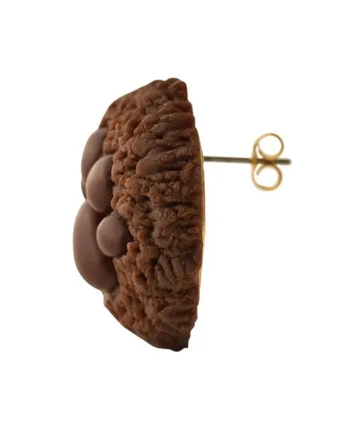 Teddy Bear's Paw Chocolate Cookie Pierced Earring (Single)【Japan Jewelry】