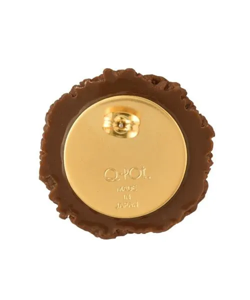 Teddy Bear's Paw Chocolate Cookie Pierced Earring (Single)【Japan Jewelry】