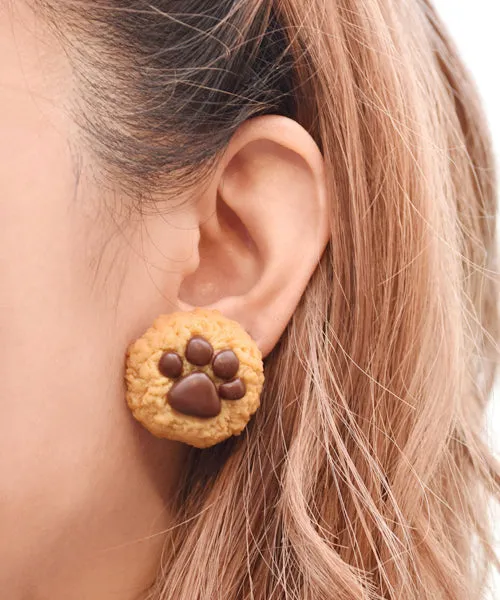 Teddy Bear's Paw Maple Cookie Pierced Earring (Single)【Japan Jewelry】