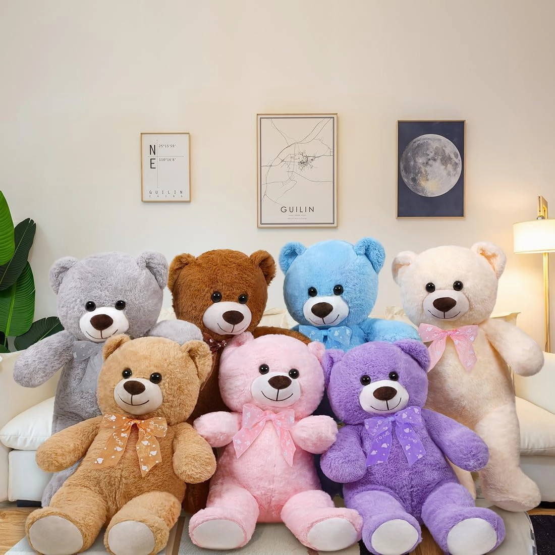 Teddy Bear Stuffed Animal 24'' Small Teddy Bear Gift for Christmas Birthday Pink