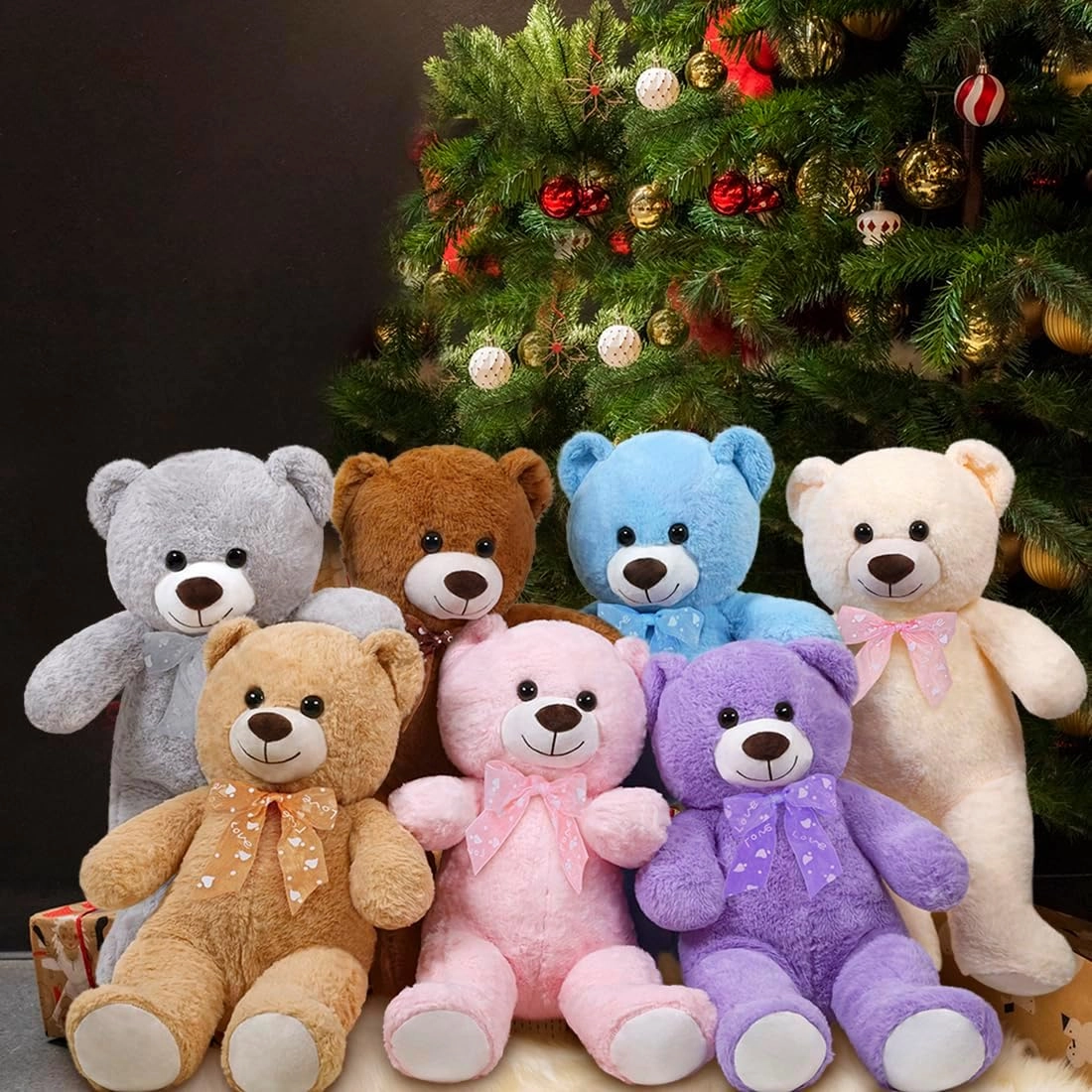 Teddy Bear Stuffed Animal 24'' Small Teddy Bear Gift for Christmas Birthday Pink